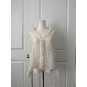 Free People Button Down Pirate Sheer Boho Bohemian Cottagecore Forrest Fairy